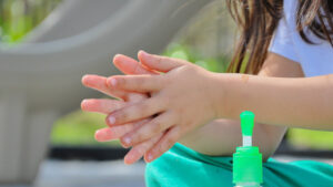 Child washing hands